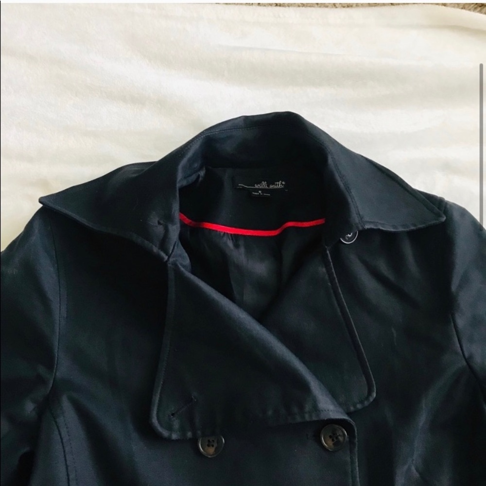 Willi Smith Structured Black Spring Trench Coat 8 - image 3